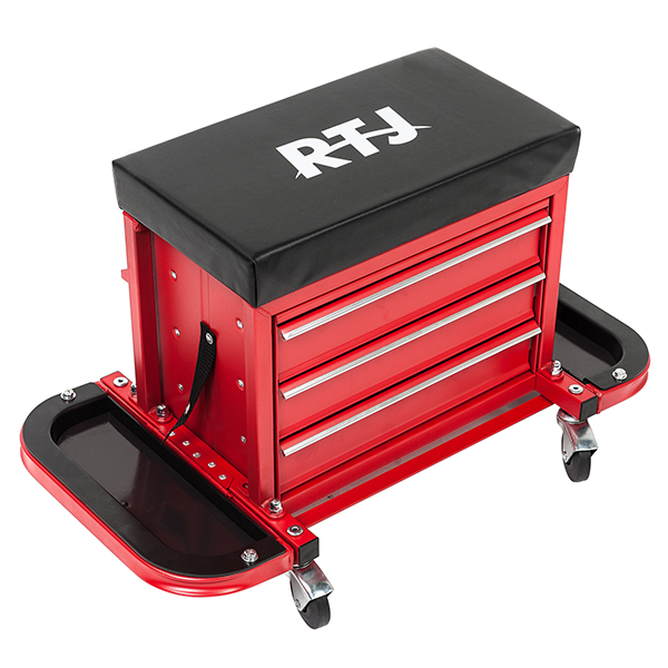 Multi-function Tool Chest Seat with Rolling Storage