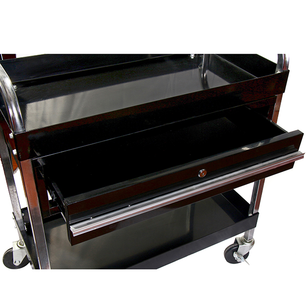RTJ Service Cart Tool Cart with Locking Drawer 350 lbs Capacity, Jet Black